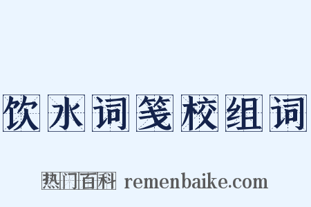 饮水词笺校组词是什么意思的图片